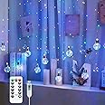Minetom 200 LED Wishing Ball Curtain Lights - Fairy String Lights with Remote, USB Powered Waterproof for Christmas Wedding Party Bedroom Decoration, Multicolored