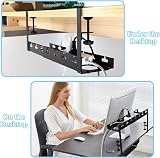 seOSTO Retractable Under Desk Cable Management Tray No Drill 11-21 inch Steel view 6