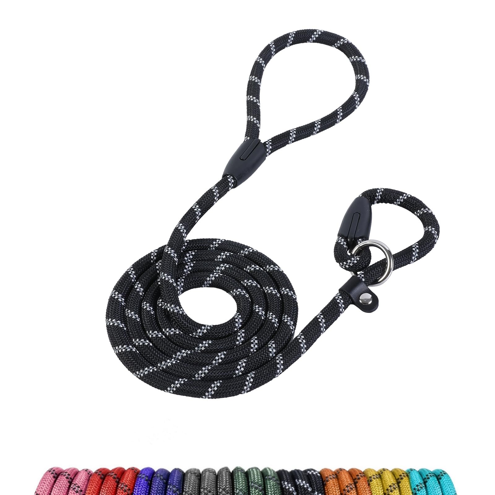 Loutep Slip Lead For Dogs-1.8m Long Rope Dog Leash With Reflective Stitching Slip On Easily With No Collar Or Harness Needed Anti-Choke Dog Slip Lead Ideal For Small Puppy Large & Medium Dogs Training