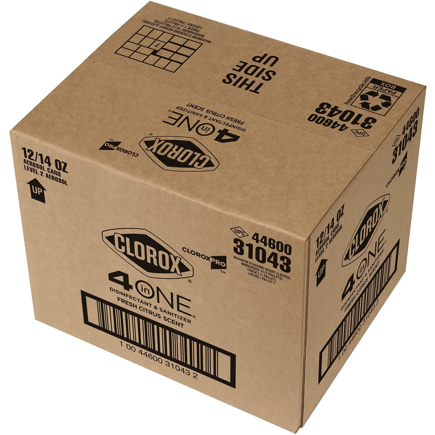 CloroxPro 4 in One Disinfecting Cleaner, Industrial Cleaning, 14 Ounce Spray Can, (12 Pack)