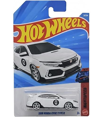 Hot Wheels 2018 Honda Civic Type R, [White] 171/250 Nightburnerz 5