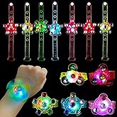 Maegawa 25 Pack LED Light Up Fidget Spinner Bracelets Party Favors for Kids 4-8 8-12, Glow in The Dark Party Supplies, Treasure Box Toys for Classroom, Carnival Prizes, Pinata Goodie Bags Stuffers