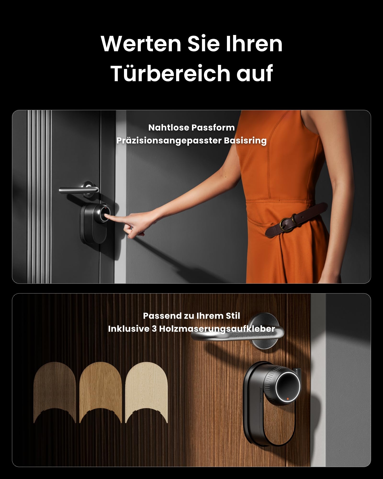 SwitchBot WLAN Smart Lock Ultra mit Fingerabdruck-Entsperrung, Elektronisches Türschloss mit Aufladbarem Akku, Türöffner per Fingerprint, Passcode, Smartphone, Alexa, Google, unterstützt Matter 4