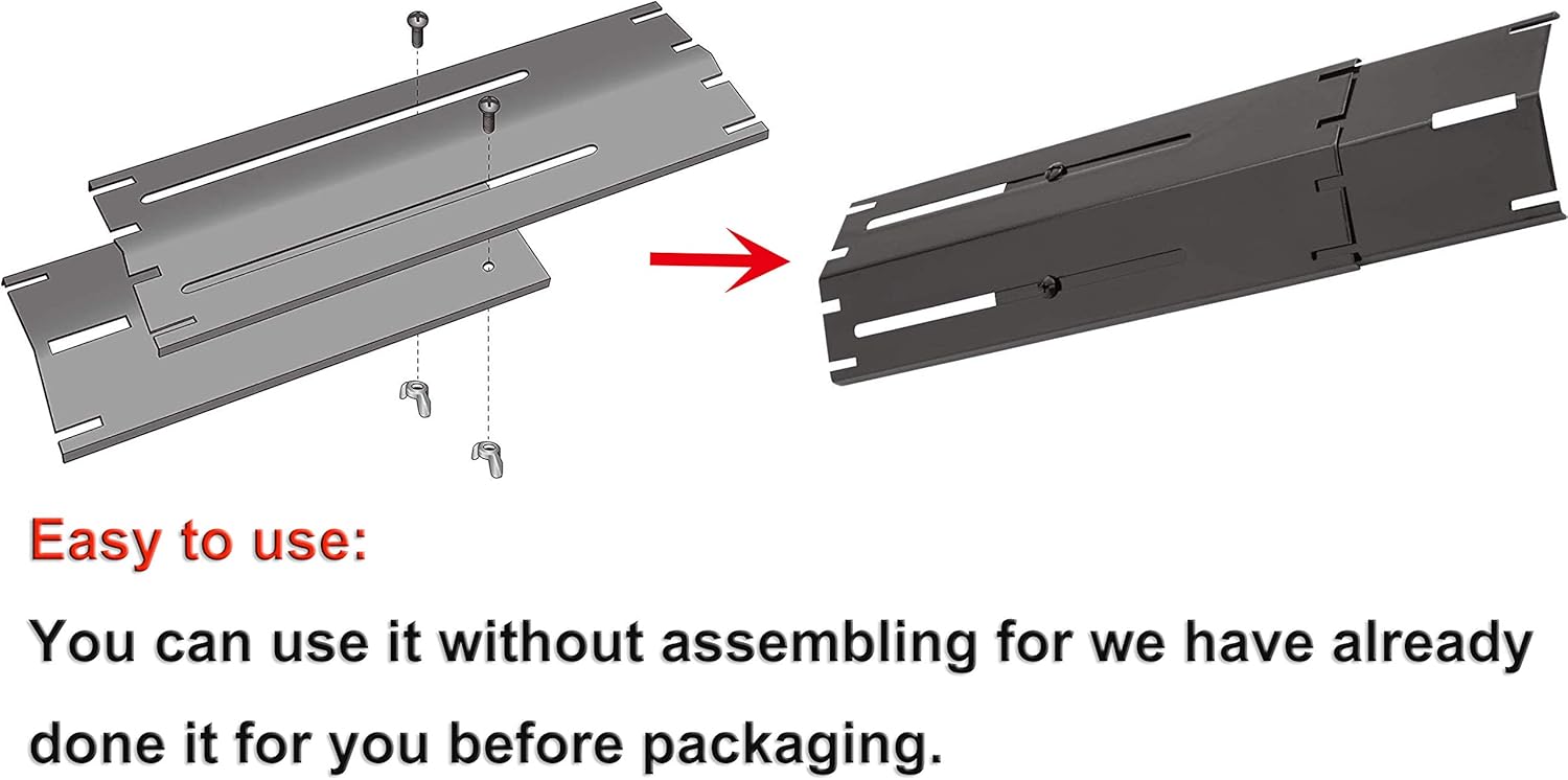DELSbbq Universal Adjustable Grill Heat Plate Replacement for Gas Grill, Porcelain Steel Heat Plate Shield, Flavorizer Bar, Extends from 11.75" up to 21" L (Pack of 5) : Garden & Outdoor