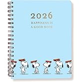 Graphique 2026 Spiral Vegan Leather Planner | 18 Month Organizer July 2025 - Dec. 2026 | Weekly & Monthly Spreads | To-Do & Note List | Reminder Stickers | Peanuts - Happiness Is | 8 x 10