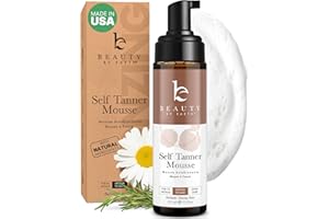 BEAUTY BY EARTH Self Tanner Mousse - USA Made with Natural & Organic Ingredients, Self Tanning Mousse for Dark Fake Tan, Sunless Tanner, Clear & Non Toxic Tanning Foam for Streak Free Finish & Natural Glow