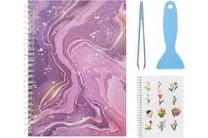 DHATMYC Reusable Sticker Book Collecting Album A5 Size 60 Sheets Sticker Collection Storage Book for Adults Release Paper Sticker Saver Organizer Book with Tools (Pink Purple)