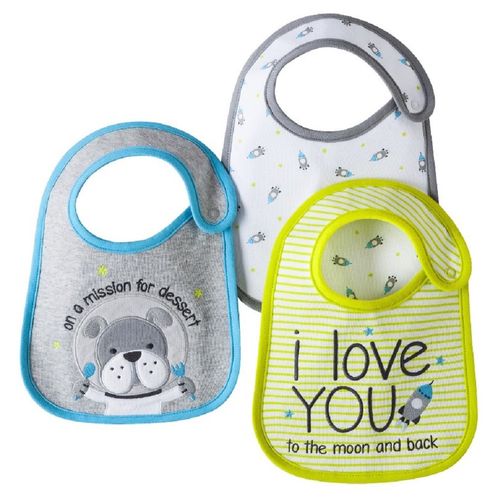 Carter's Baby Bib Set ' on a mission for dessert ' 3 space Bibs