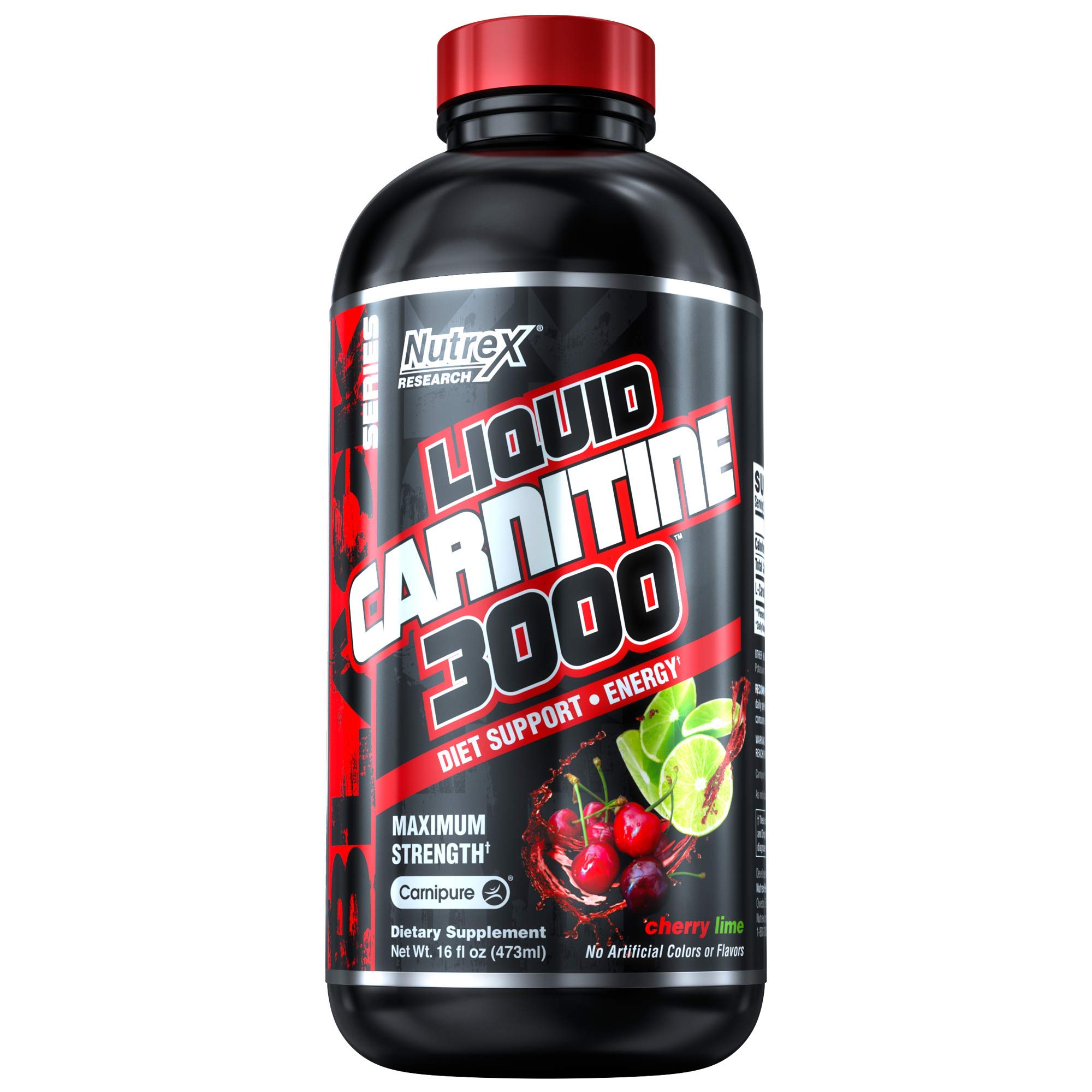 Nutrex Research Liquid Carnitine 3000 | Premium Liquid Carnitine, Stimulant Free, Fat Loss Support | Cherry Lime
