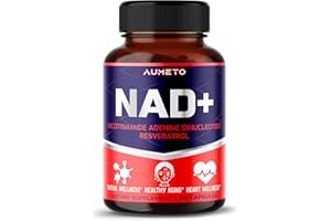 AUMETO NAD+ 350mg with Trans-Resveratrol, Quercetin & Rhodiola – Cellular Energy, Healthy Aging & Heart Wellness – 90 Capsules – Non-GMO