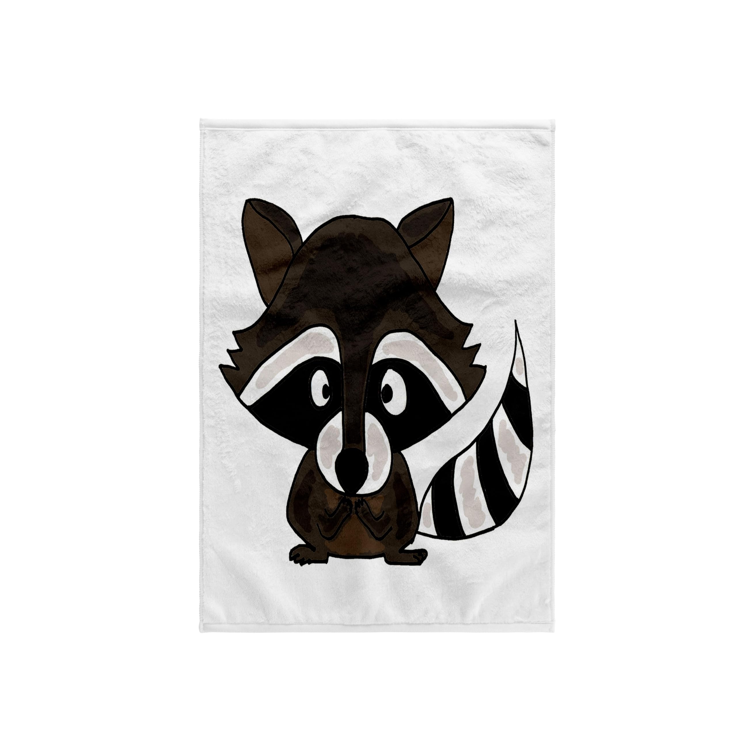 3dRose "Cute And Funny Raccoon Towel, Multi-Colour, 15 x 22-Inch