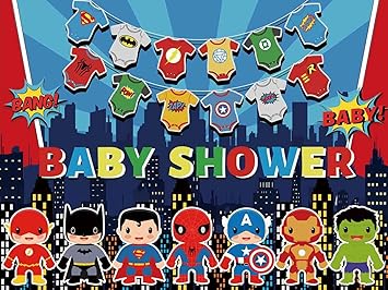 Superhero Boys Baby Shower Invitation (Superhero Baby Shower