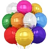 Colorful Round Foil Balloons,10Pcs Round Shaped Balloons 18" for Birthday Wedding Baby Shower Anniversary Engagement Party Decorations