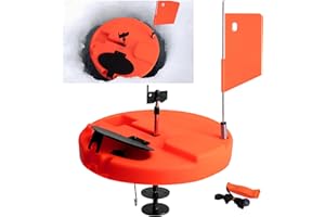 Adnee Ice Fishing Tip-Up - 10.5" Thermal Tip-Up with Orange Pole Flags - Freeze-Proof Ice Fishing Accessories Covers 10" Hole