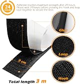 Blooven 3 m Hook and Loop Tape 30 mm Self Adhesive Black view 3