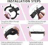 Grapelet Gymnastics Rings Set Adjustable Straps 330 lbs Home Exercise Black Pink view 5