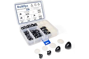 RuWfpz Safety Noses Amigurumi Noses for Crochet Animals 15-30mm 4 Sizes Doll Crochet Noses with Washers, 50Pcs Black Plastic 