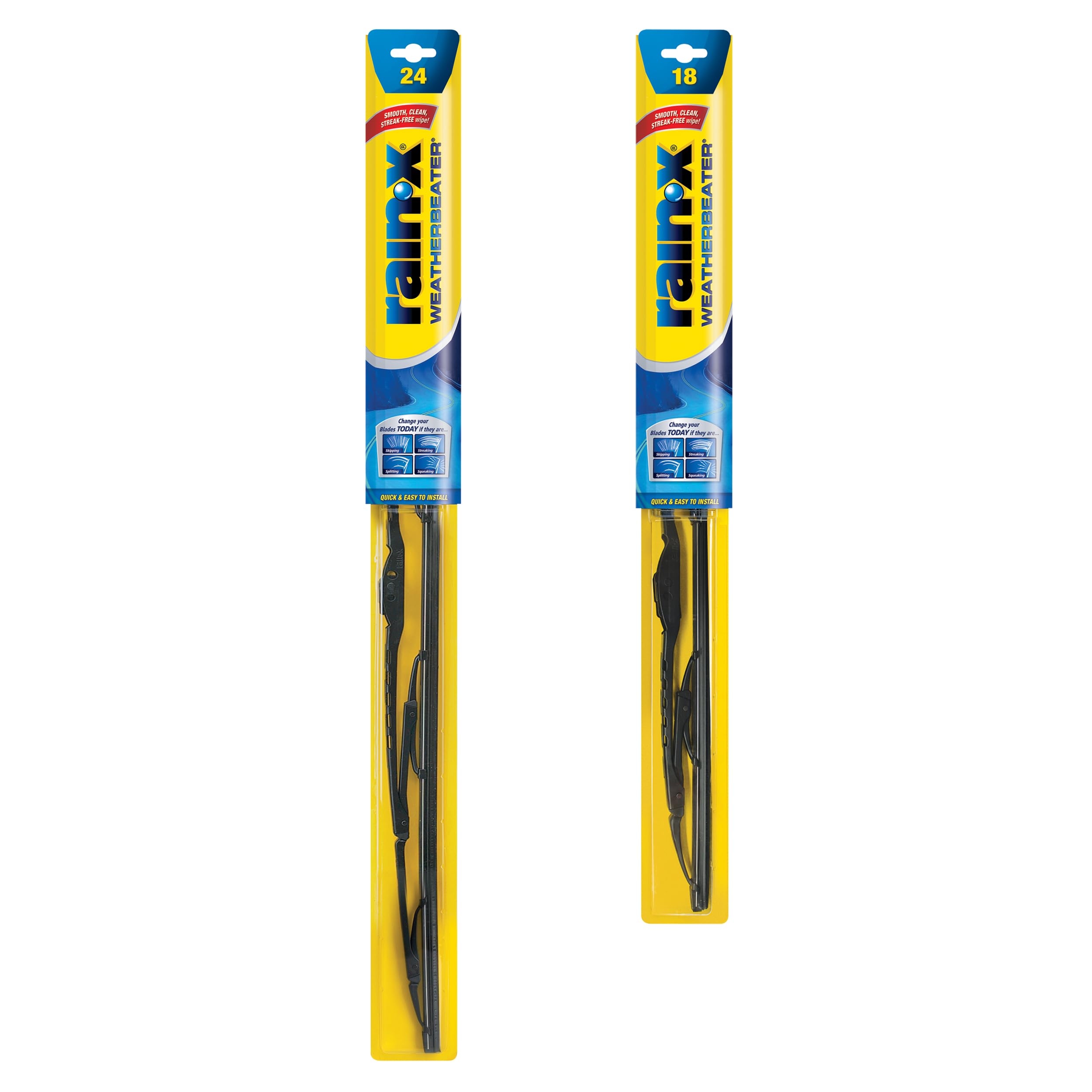 Rain-X 820148 WeatherBeater Wiper Blades, 24" and 18" Windshield Wipers, Automotive Replacement Windshield Wiper Blades That Meet Or Exceed OEM Quality And Durability Standards, (Set of 2)