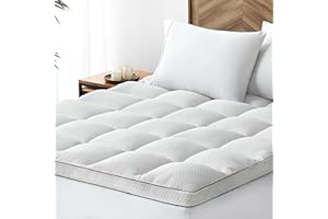 WOMOX Mattress Topper Queen - Cooling Pillow Top Pad for bed - White Thick Mattress Pad Topper Cover for Back Pain - 8-25 Inch Deep Elastic Pocket - Soft Bed Down Alternative Overfilled(White)