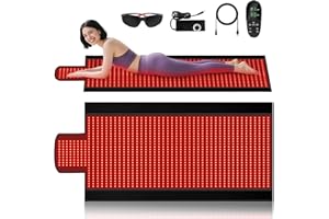 Red Light Mat, Near Infrared Mat, 660nm & 850nm 1370 LEDs 3in1 Chip Mat 71in x 34in Large Size Pad with Timer and Cord, Adjus