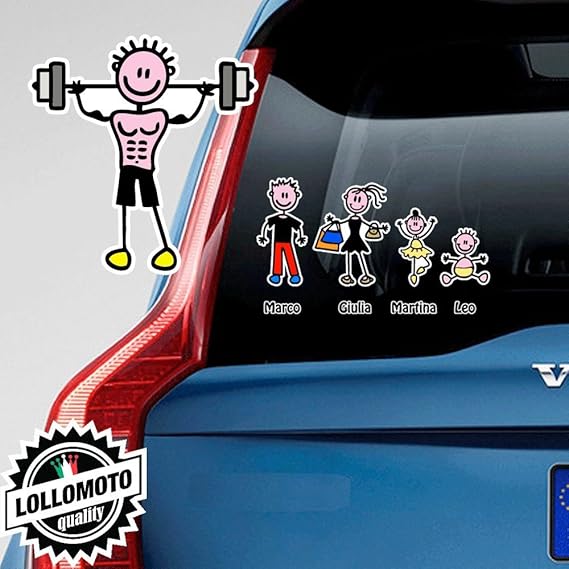 Dad Gymnasium Sticker Glass Car Family Stickers Colorful Family