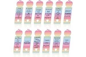 GLENMAL 24 Pcs Teacher Appreciation Gifts Teacher Wood Bookmarks Thank You Gifts Bulk Inspirational Bookmark with Tassel Employee Appreciation Gifts for Coworker Women Men Teacher Gift(Teacher)