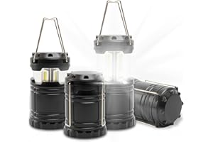 ATack LED Camping Lantern Battery Powered 4-Pack Camping Flashlight Lantern for Power Outages, Portable Collapsible Hanging Lights Essential for Home Outdoor Hurricane Emergency Lamp Survival Kit Gear