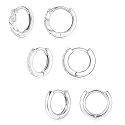 Inerney 925 Sterling Silver Huggie Hoop Earrings