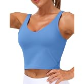 THE GYM PEOPLE Women&rsquo;s Longline Sports Bra Wirefree Padded Medium Support Yoga Bras Gym Running Workout Tank Tops