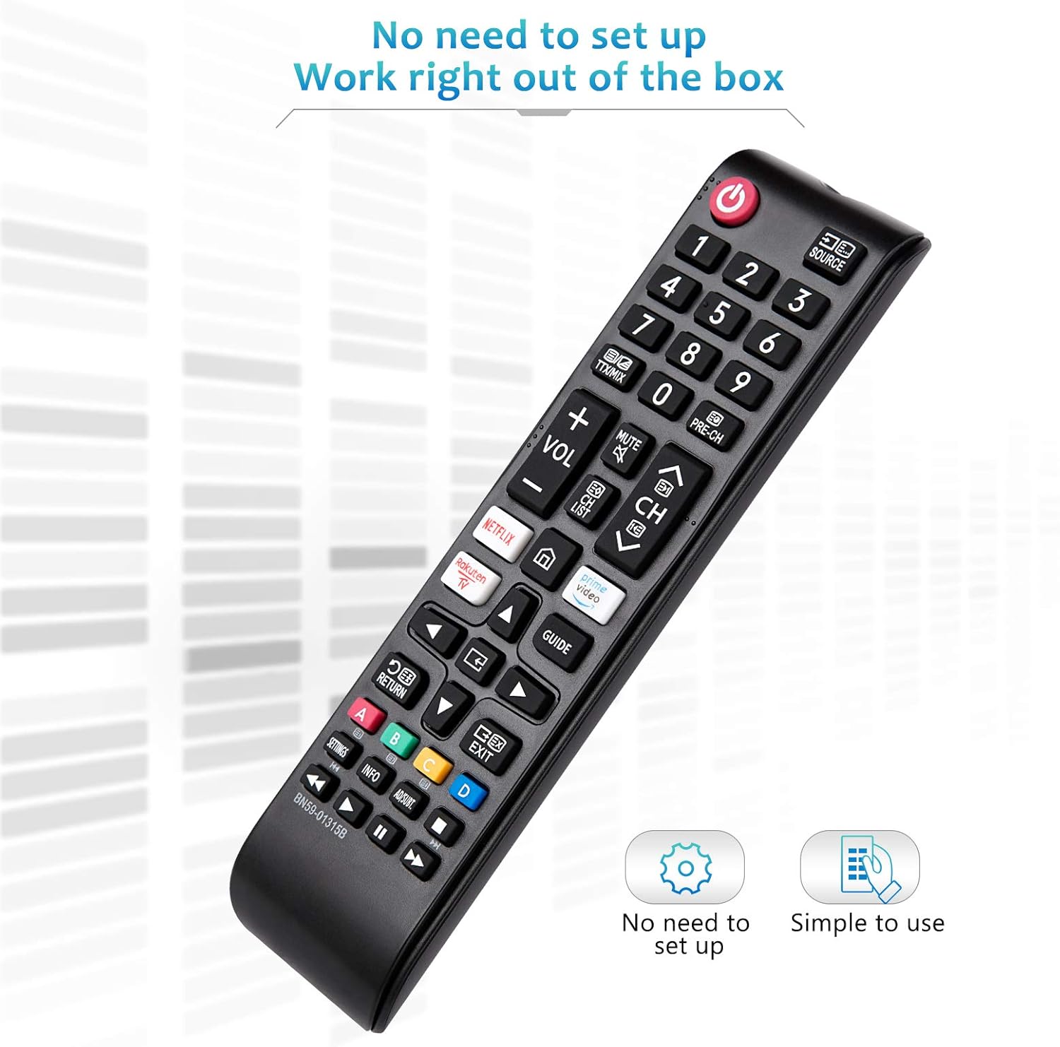 BN59-01315B-for-Samsung-Smart-TV-Remote-Control, Universal Replacement for Samsung 4K UHD HDR Crystal QLED UE Series Quantum TVs - Image 5