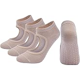 RVOKYE Yoga Socks for Women Non Slip Pilates Socks with Grips Non Skid Socks for Pilates Ballet Barefoot Workout Dance