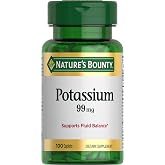 Nature's Bounty Potassium 99mg, 1 Per Day, 100 Vegetarian Caplets | Supports Fluid Balance and Muscle Activity, Normal Heart Function, Potassium Gluconate Dietary Supplement, Gluten Free