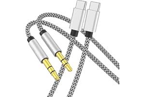 2PACK USB C to 3.5mm Audio Aux Jack Cable – 3.3ft Type-C to 3.5mm Headphone and Car Stereo Cord, Compatible for iPhone 16 Pro