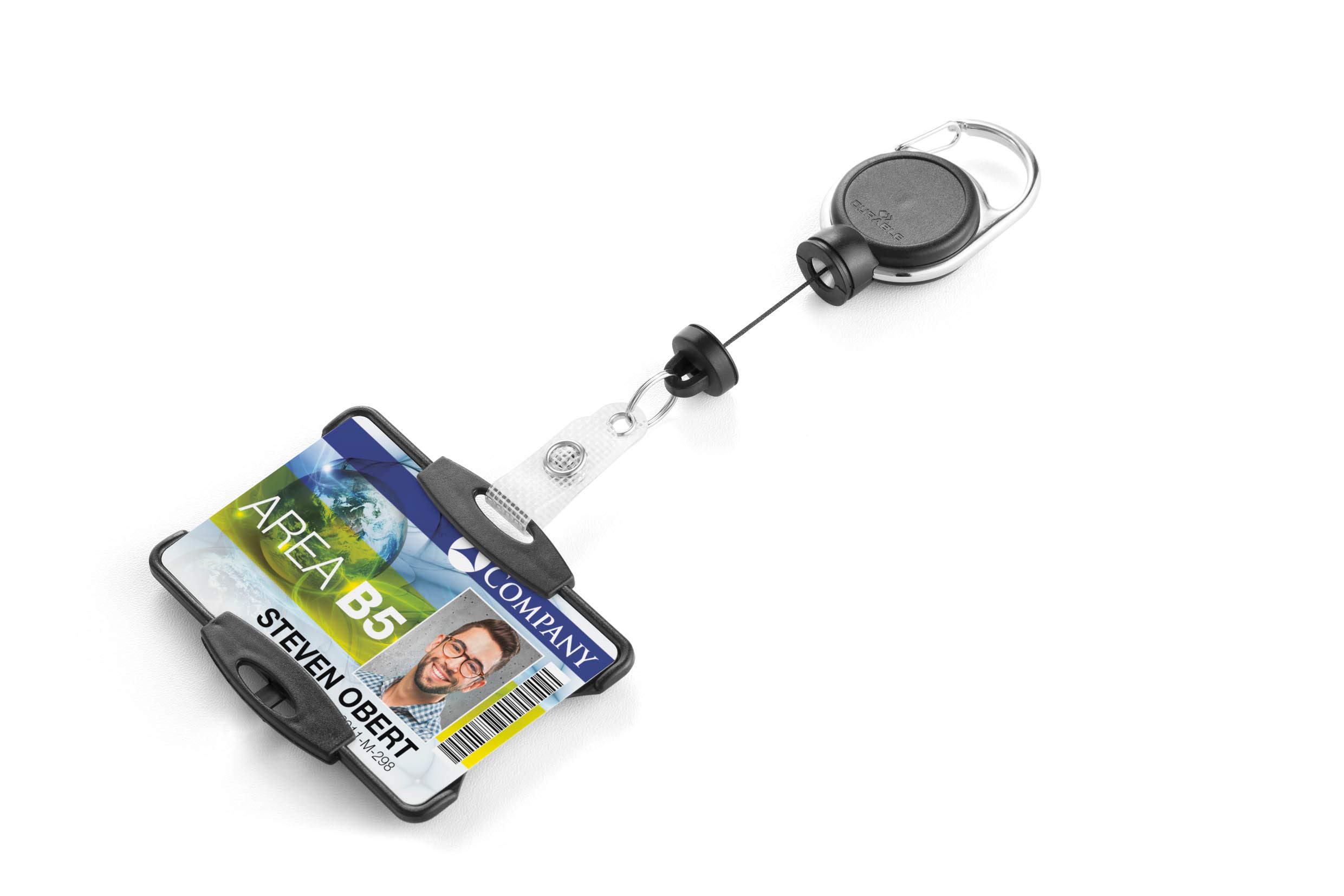 Durable Card Holder with Extra Strong Badge Reel - Reinforced Strap - for Cards 54 x 87mm - For Heavy Cards or Keys - Upto 300g - Pack of 1 - Black — image 1