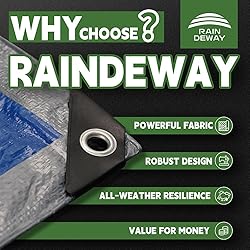 RAINDEWAY Tarps 8x10 Feet, 5.5 Mil - Multipurpose