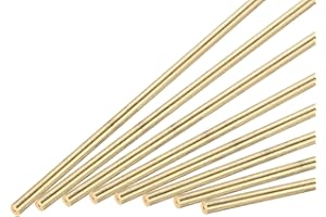 MECCANIXITY Brass Rod,Brass Solid Round Rod 1.5mm Diameter 100mm Length Lathe Bar Stock for RC Model DIY Craft Pack of 21