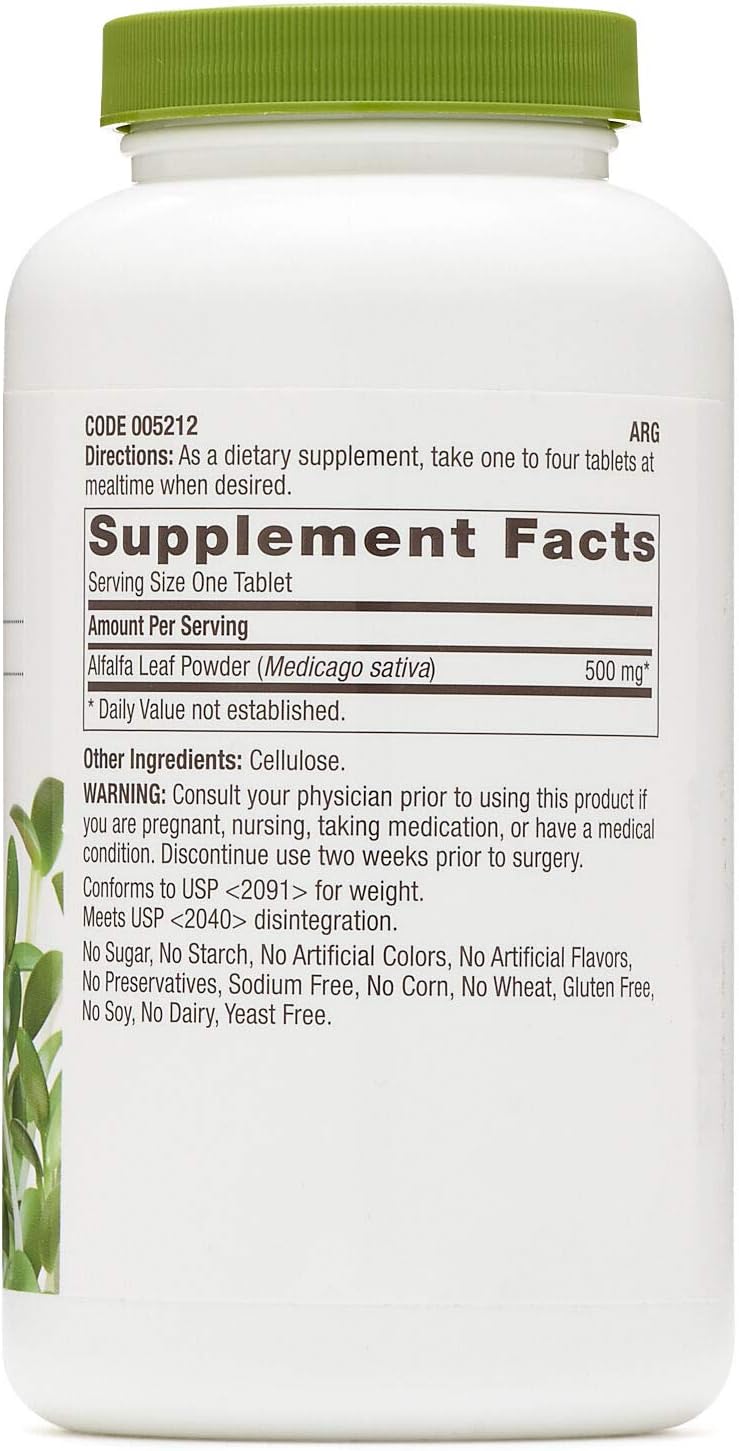 GNC SuperFoods Alfalfa, 480 Tablets, Helps Lower Cholesterol