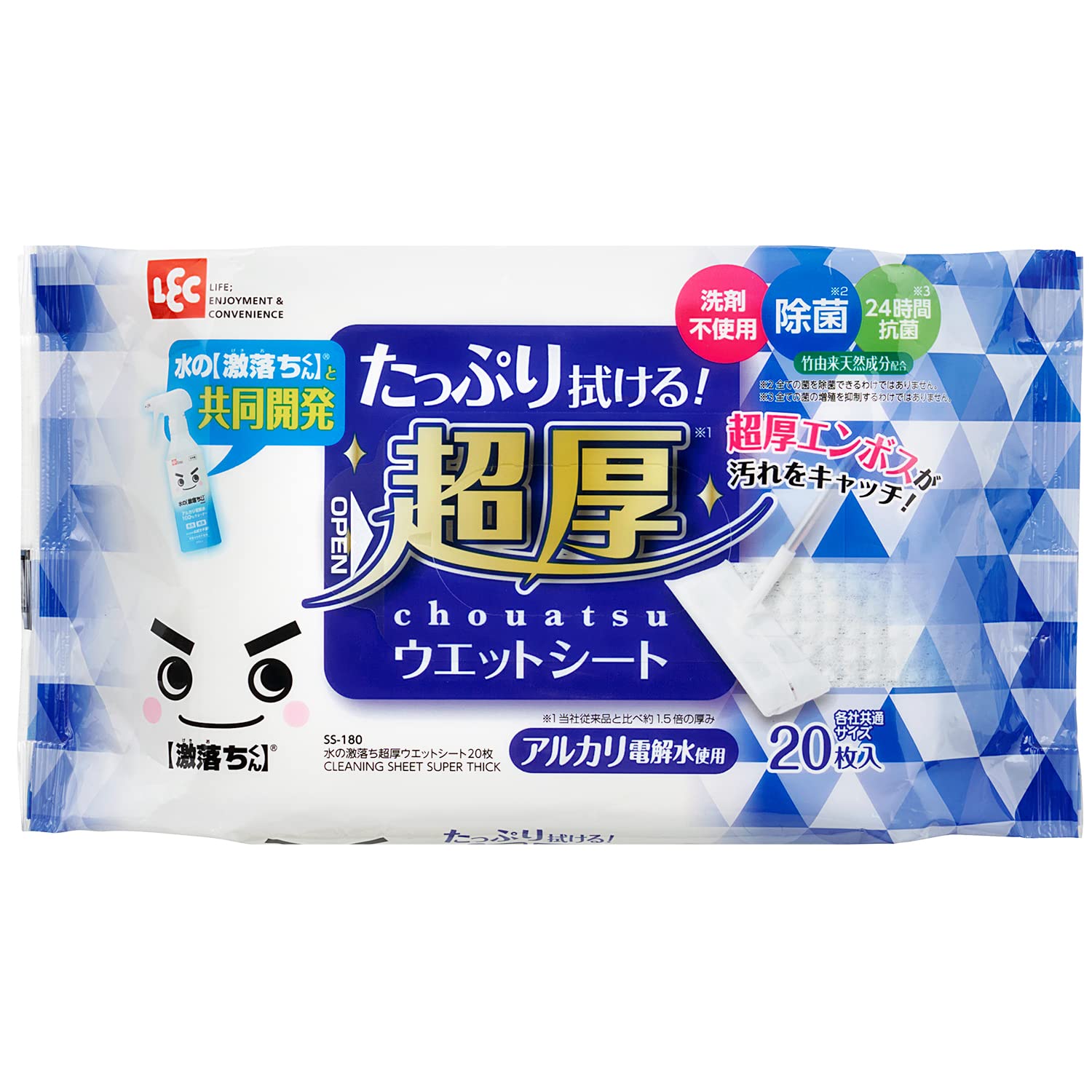 レック 水の激落ち 超厚 ウェットシート 20枚入 ( フローリングシート ) SS-180商品画像