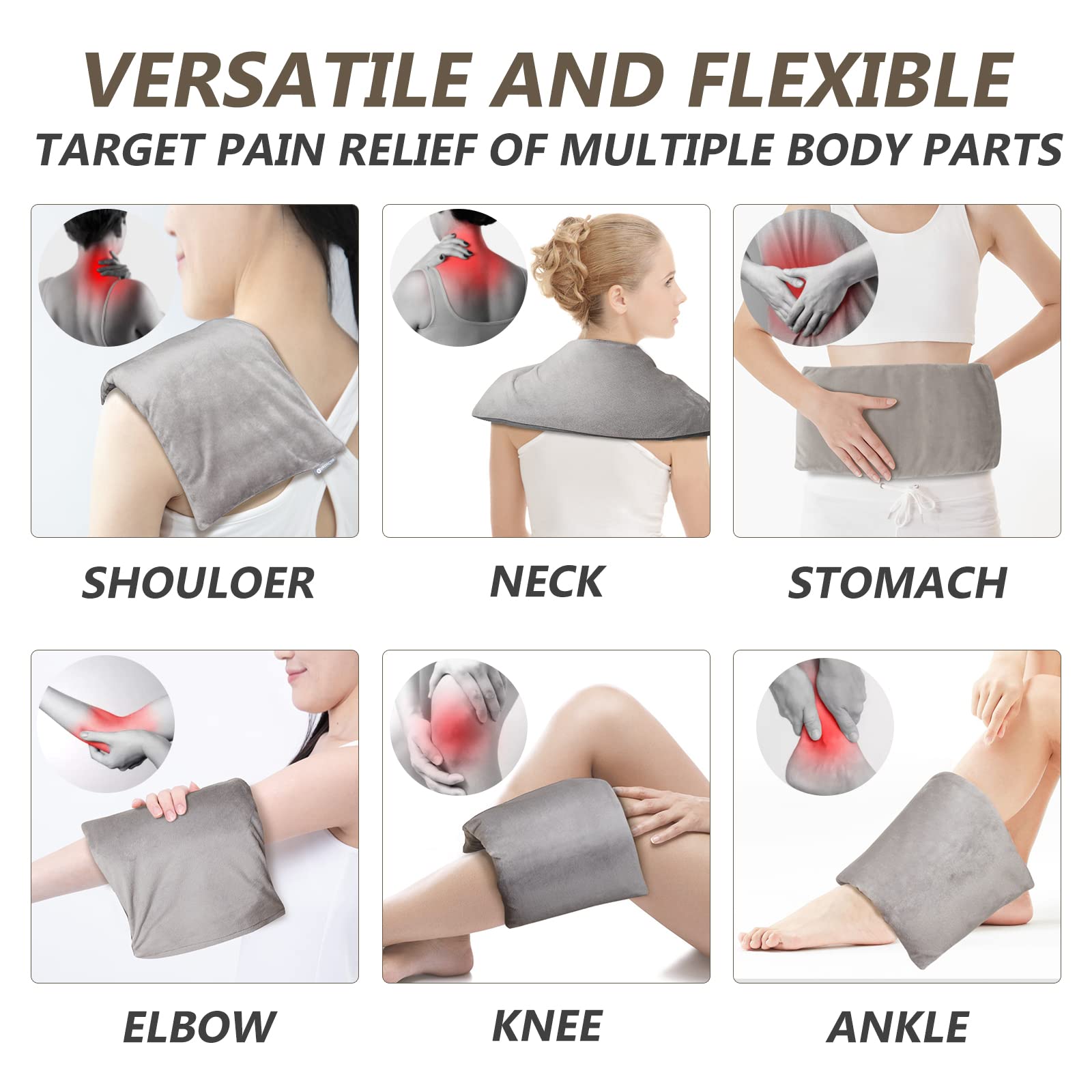 RelaxCoo Microwave Heating pad with Washable Cover 7 * 16