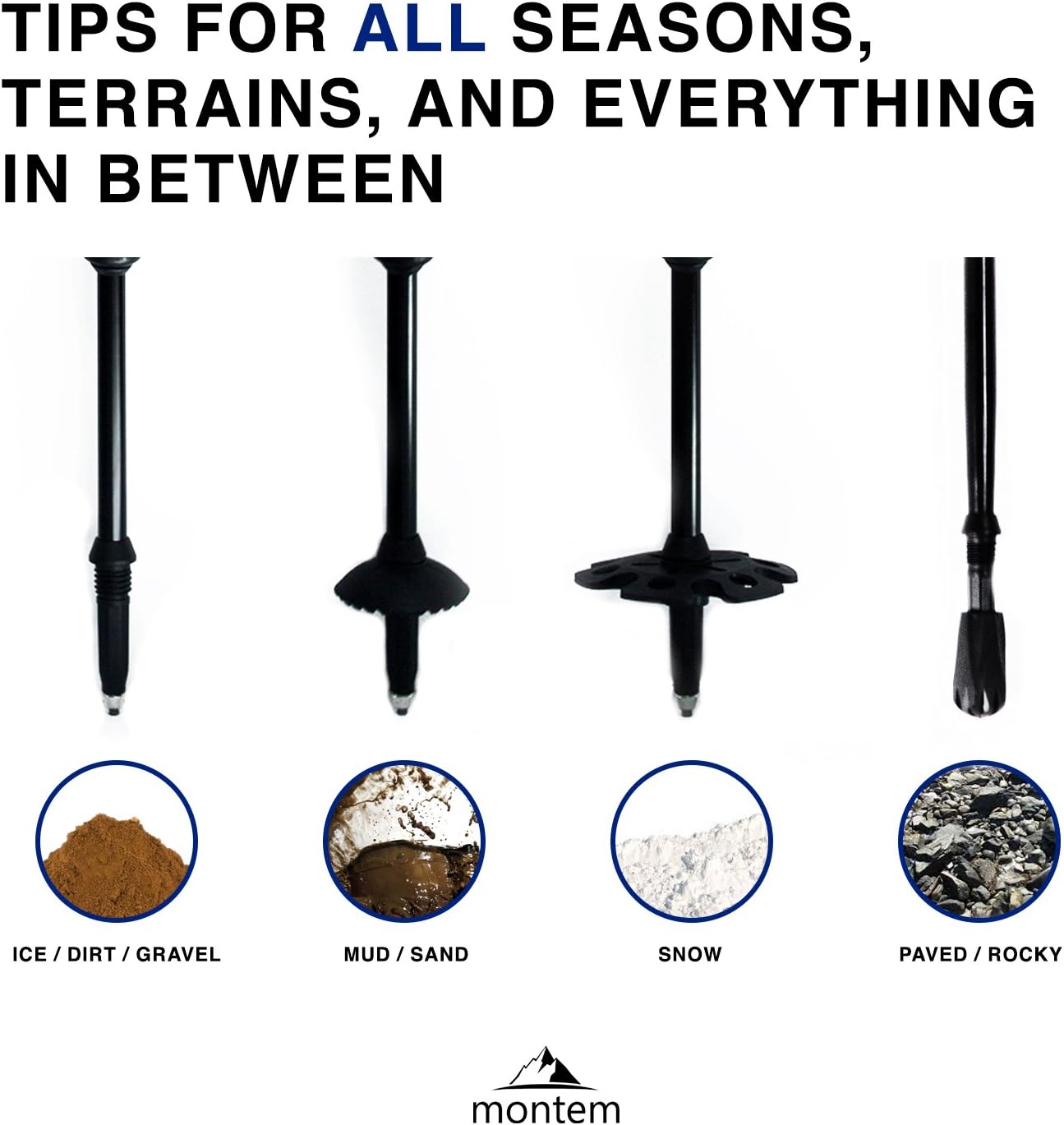 Montem Ultra Strong Trekking Poles, Black, One Pair : Sports & Outdoors