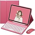 YEEHi iPad Pro 11 inch 4th Generation Keyboard Case Mouse iPad Pro 11 3rd 2nd Generation Color Keyboard Round Key Cute Candy Colors Bluetooth Detachable Keyboard Cover (Dark Pink)