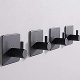Aikzik Self Adhesive Hooks 4 Stainless Steel Heavy Duty Waterproof Black view 4
