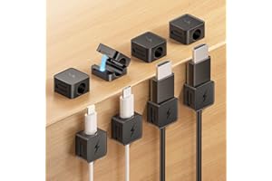 8 Pack Magnetic Cable Clips, Phone Cord Holder for Nightstand, Under Desk Cable Management, Canisflax Adhesive Wire Charging Cord Organizer Keepers Holder for Home Office Car Wall Desktop