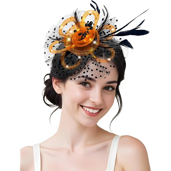 Amazon.com: Yokawe Light Up Fascinator Headband with White  display picture 2