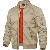 TACVASEN Men's Jackets-Bomber Jacket Fall Winter Warm Windbreaker Full Zip Casual Padded Coats