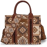 Wrangler Tote Bag for Women Western Camo Pattern Canvas Crossbody bag Handbag Vintage Design