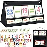 Classroom Educational Math Pocket Card, 0-24 Math Facts Manipulatives Chart, Number Cards Blending Board for Young Toddlers and Homeschooling Classroom Supplies|Learning Materials -Black