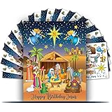 Colonel Pickles Novelties Nativity Stickers – 24 Sheets - 12 Sticker Sheet Sets – Christmas Crafts for Kids