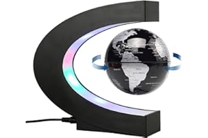 BEBEVOGUE Magnetic Levitation Floating Globe with LED Light Anti Gravity Levitating World Map Office Home Bedroom Desk Gadget Decor Unique Birthday Gift for Men Kids Husband Boss