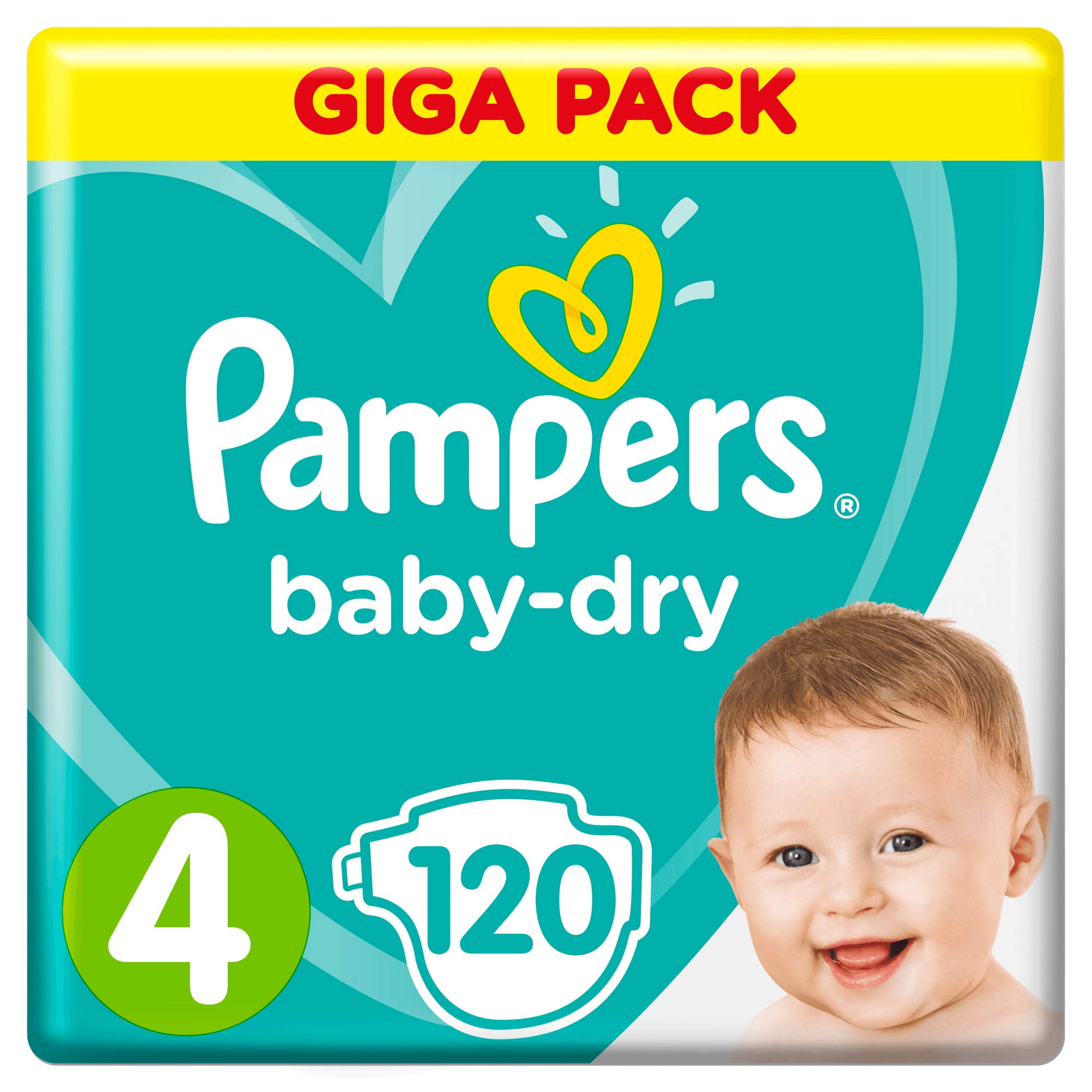 Pampers Baby-Dry Nappies Size 4 (9 – 14 kg), Pack of 120